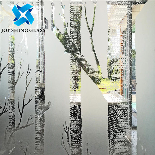 Grey Acid Etched Glass 3m m a 19m m para la pared de división de cristal decorativa