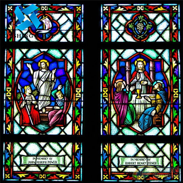 El ODM disponible coloreado del OEM de la muestra del vitral de la iglesia modificó para requisitos particulares