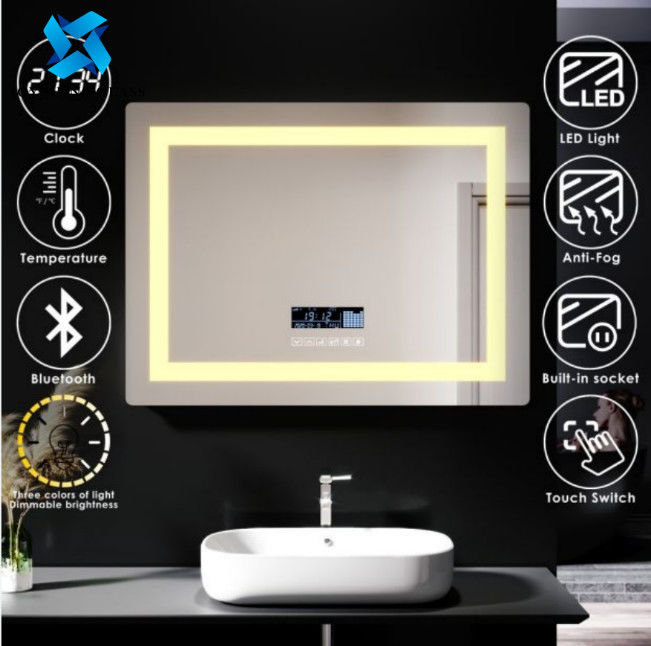 Calentado iluminó el espejo del cuarto de baño del LED con Bluetooth 600*800 700*900 750*1000