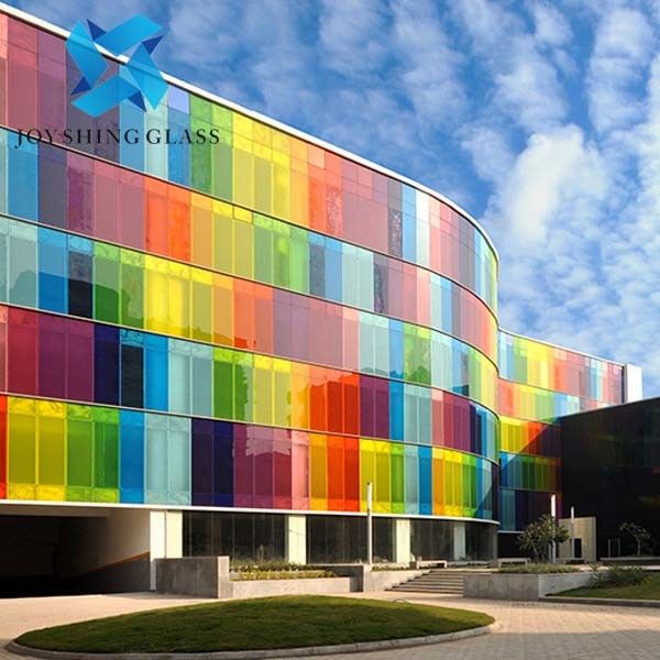 Vidrio de construcción laminado de colores, lámina de vidrio laminada reflejante manchada