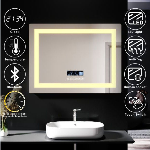 Calentado iluminó el espejo del cuarto de baño del LED con Bluetooth 600*800 700*900 750*1000