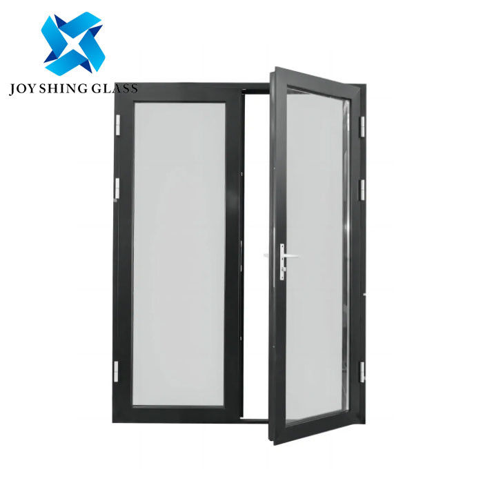 Puertas giratorias de aluminio de acristalamiento único con malla de acero inoxidable Puertas de vidrio de aluminio