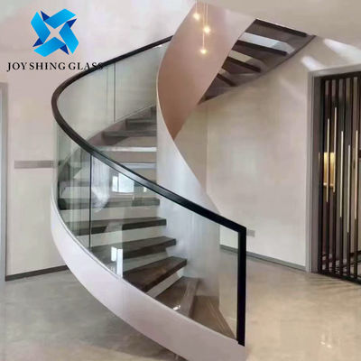 Tamaño personalizado 12 mm de vidrio endurecido doblado para escaleras en espiral