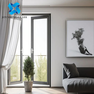 Puertas giratorias de aluminio de acristalamiento único con malla de acero inoxidable Puertas de vidrio de aluminio